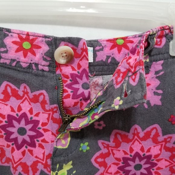 Old Navy shorts 14 Printed Linen Knight Time floral mandala print adjustable - Picture 8 of 14